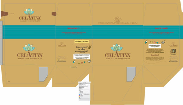 Caixa E-Commerce - Abre Fácil Tam. M - Personalizada "Famárcia Criativa" - Dourado